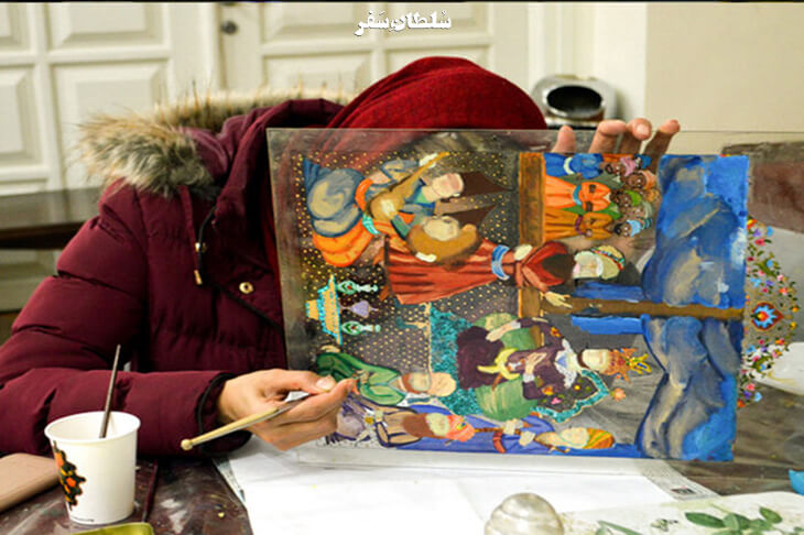 نقاشی پشت شیشه