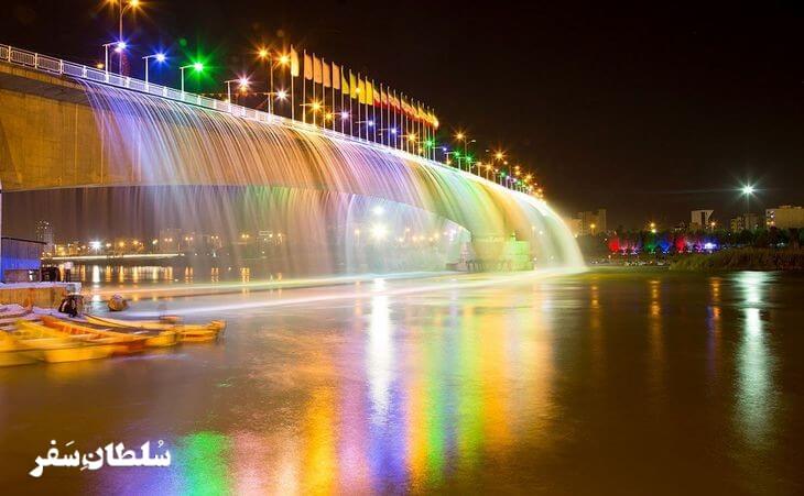 آبشار مصنوعی پل هفتم - جاهای دیدنی اهواز